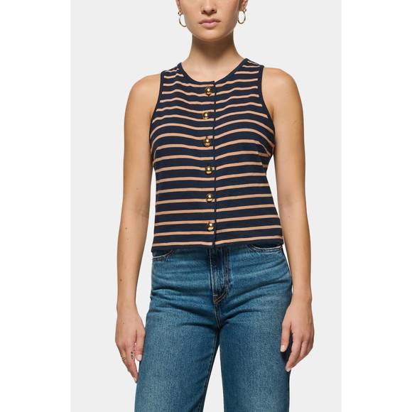 NEW NATION LTD abbie tank in latte stripe